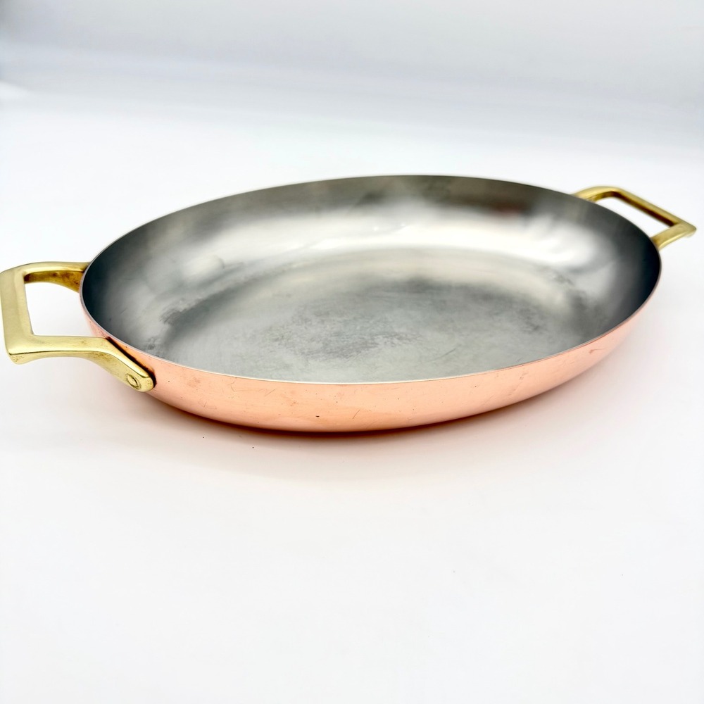 Paul Revere‎ Home Au Gratin Pan 12 in Copper Bicentennial Gold-Tone Two Handles